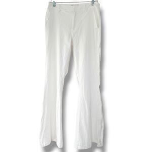 Choosy flared white pants crochet detail pockets NWT cotton vacation resort boho